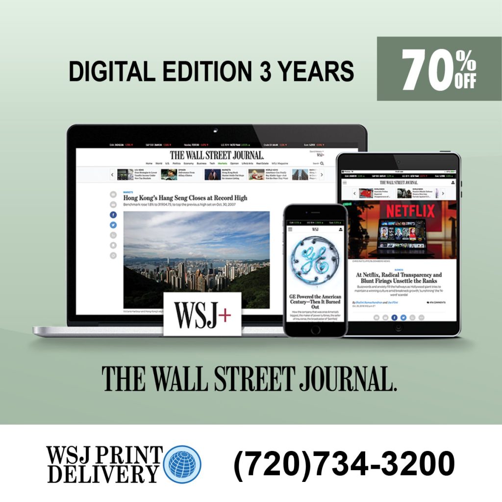 Wall St Journal Digital Subscription for 3 Years for $79